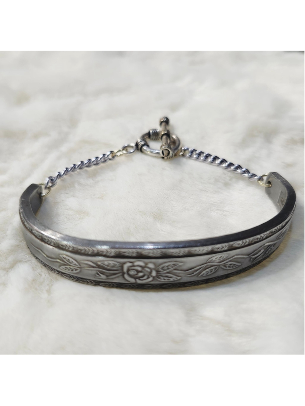 Floral Rose bracelet Spoon Handle Floral jewelry